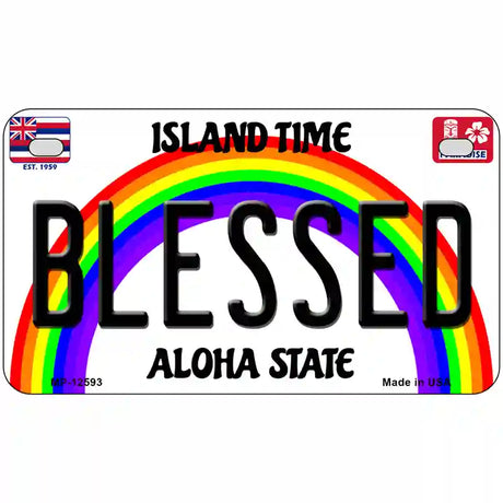 Blessed Hawaii Novelty Metal License Plate 7" x 4" (MP)