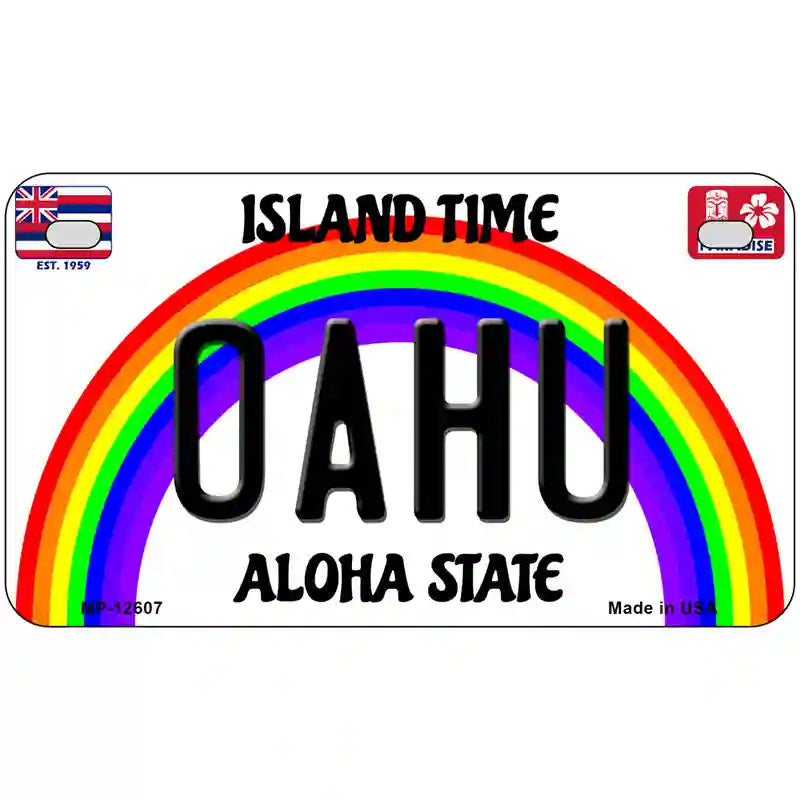 Oahu Hawaii Novelty Metal License Plate 7" x 4" (MP)