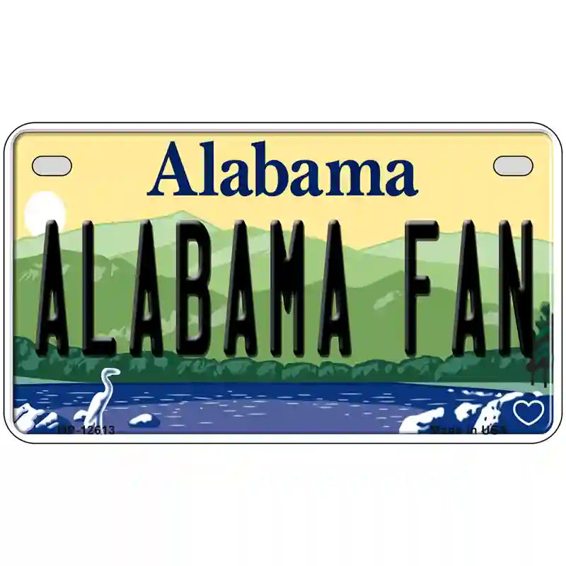 Alabama Fan Novelty Metal License Plate 7" x 4" (MP)