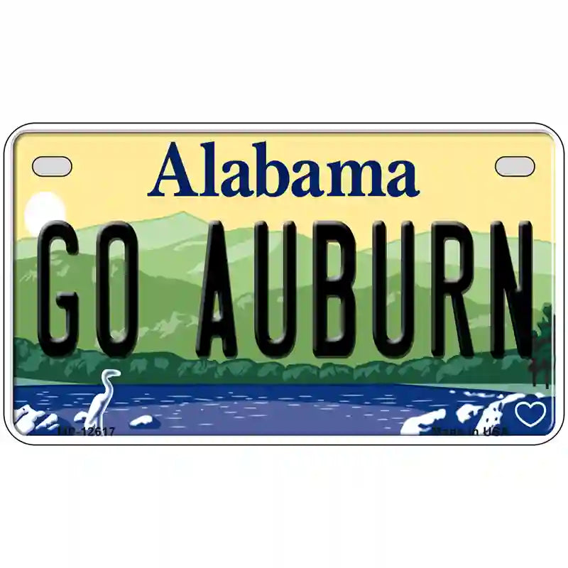 Go Auburn Novelty Metal License Plate 7" x 4" (MP)