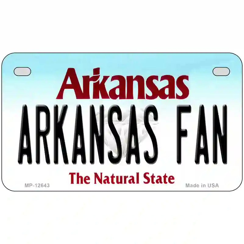 Arkansas Fan Novelty Metal License Plate 7" x 4" (MP)