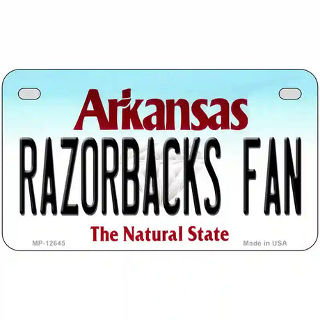 Razorbacks Fan Novelty Metal License Plate 7" x 4" (MP)