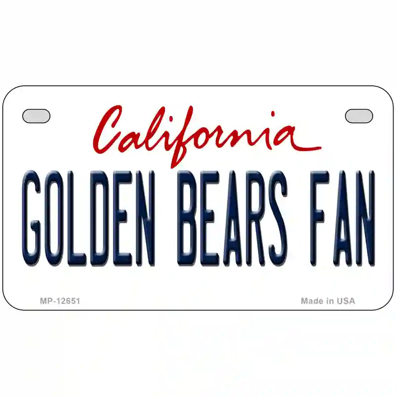 Golden Bears Fan Novelty Metal License Plate 7" x 4" (MP)