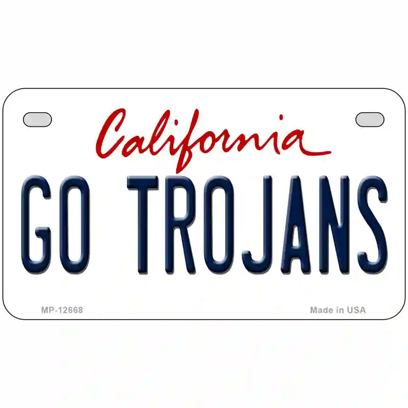 Go Trojans Novelty Metal License Plate 7" x 4" (MP)