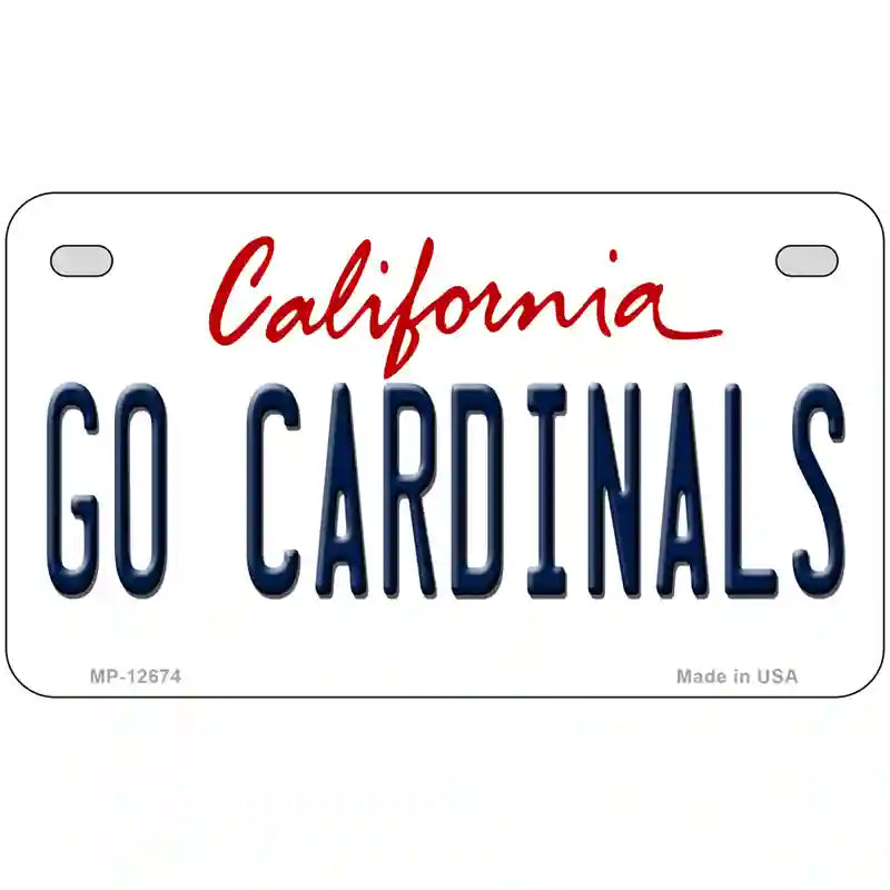 Go Cardinals Novelty Metal License Plate 7" x 4" (MP)