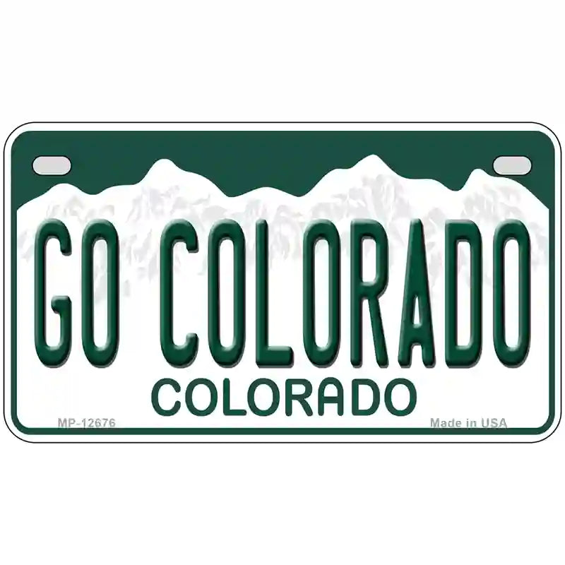 Go Colorado Novelty Metal License Plate 7" x 4" (MP)