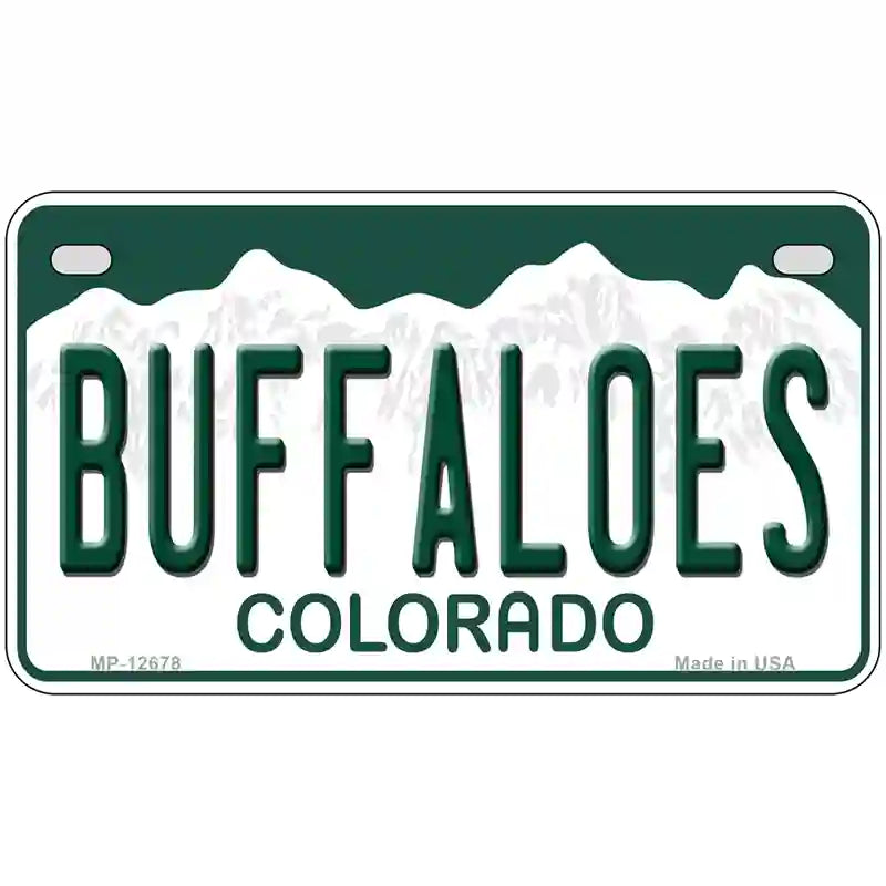 Buffaloes Novelty Metal License Plate 7" x 4" (MP)