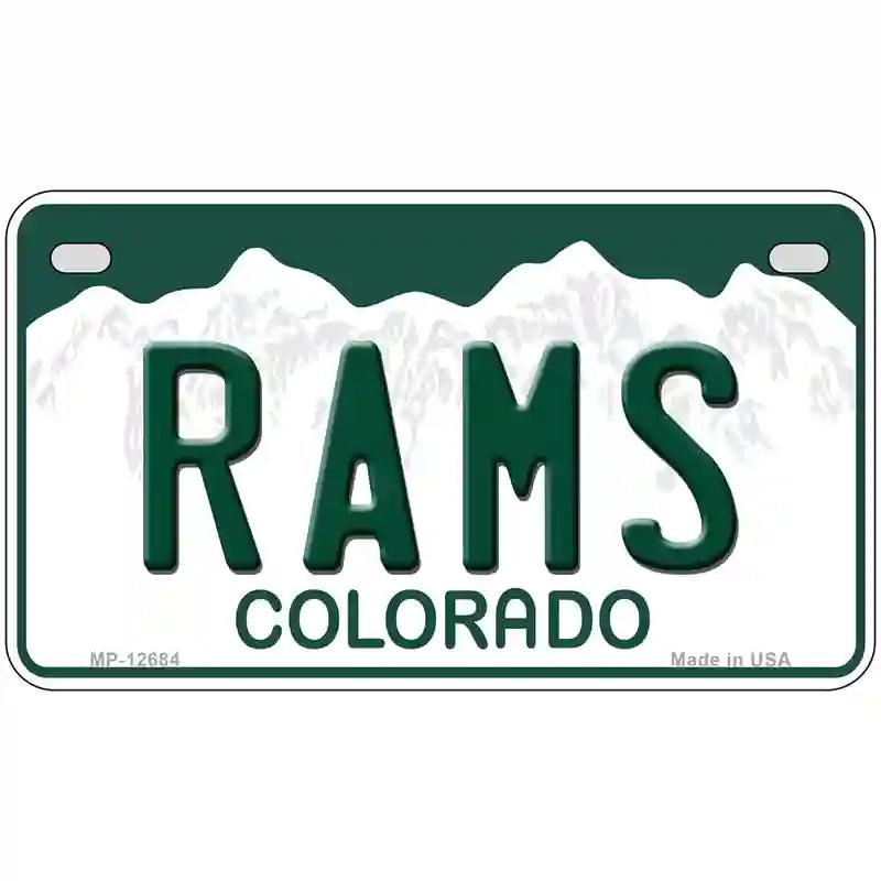 Rams Novelty Metal License Plate 7" x 4" (MP)