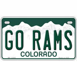 Go Rams Novelty Metal License Plate 7" x 4" (MP)