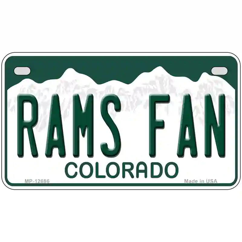 Rams Fan Novelty Metal License Plate 7" x 4" (MP)