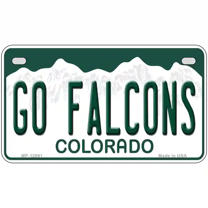 Go Falcons Novelty Metal License Plate 7" x 4" (MP)