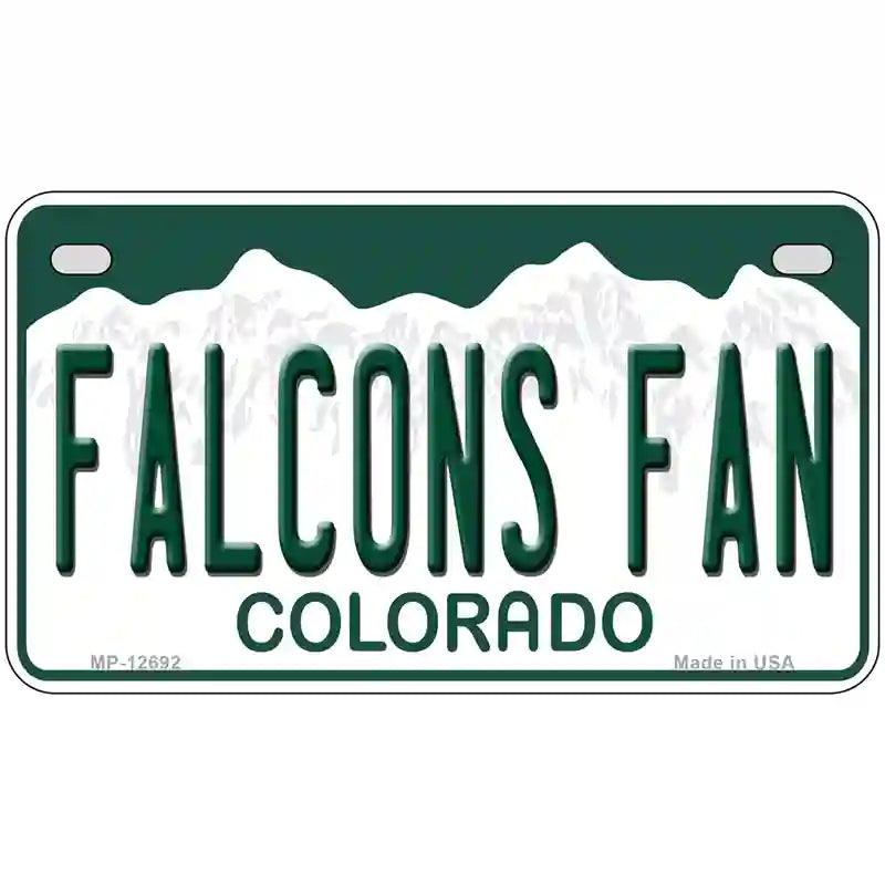 Falcons Fan Novelty Metal License Plate 7" x 4" (MP)