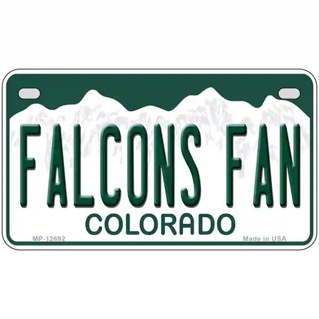 Falcons Fan Novelty Metal License Plate 7" x 4" (MP)