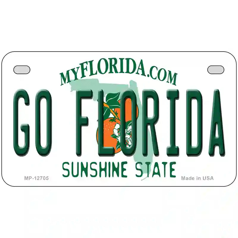 Go Florida Novelty Metal License Plate 7" x 4" (MP)