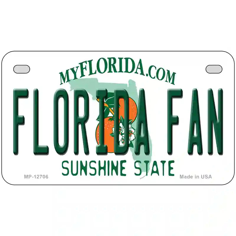 Florida Fan Novelty Metal License Plate 7" x 4" (MP)