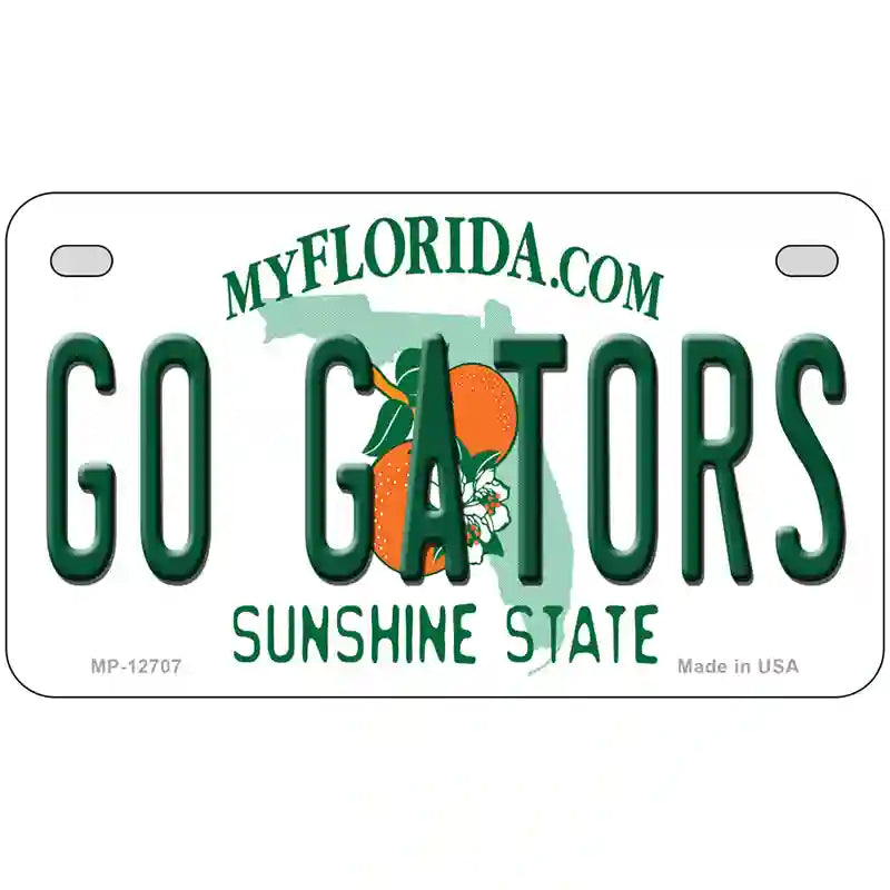 Go Gators Novelty Metal License Plate 7" x 4" (MP)