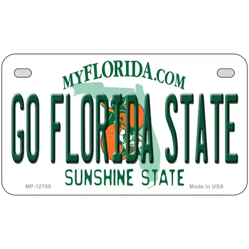 Go Florida State Novelty Metal License Plate 7" x 4" (MP)