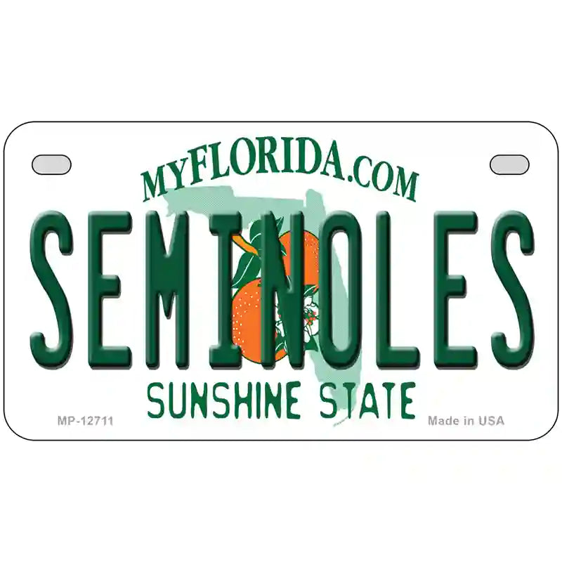 Seminoles Novelty Metal License Plate 7" x 4" (MP)