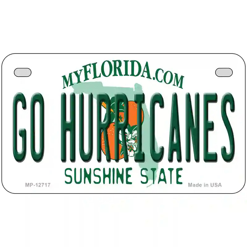 Go Hurricanes Novelty Metal License Plate 7" x 4" (MP)