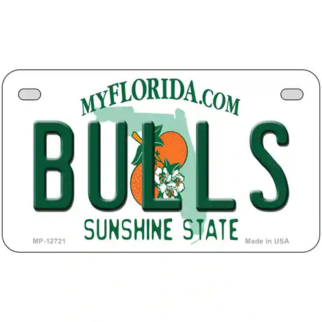 Bulls Novelty Metal License Plate 7" x 4" (MP)