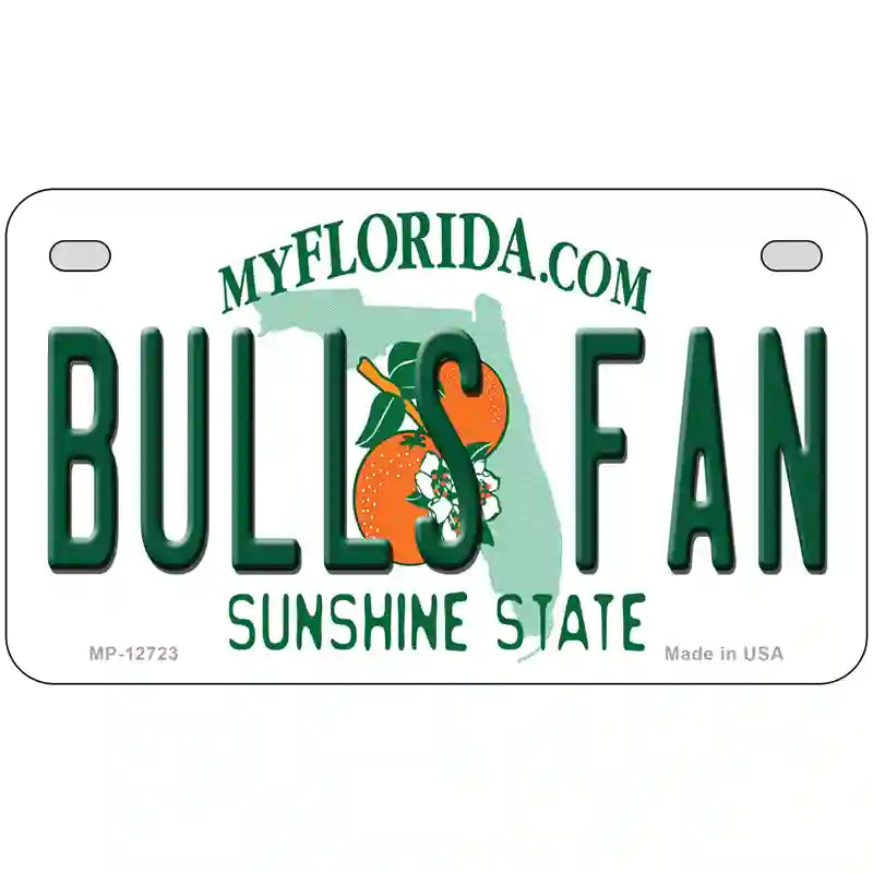 Bulls Fan Novelty Metal License Plate 7" x 4" (MP)