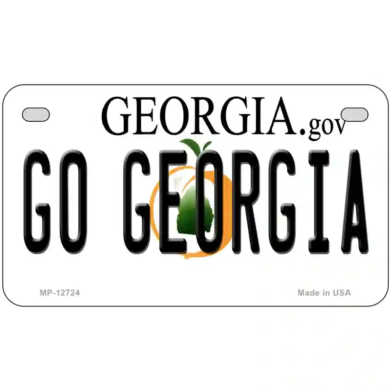 Go Georgia Novelty Metal License Plate 7" x 4" (MP)