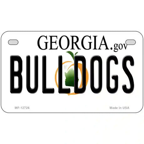 Bulldogs Georgia Peach Novelty Metal License Plate 7" x 4" (MP)