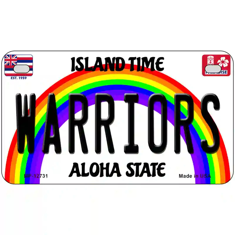 Warriors Novelty Metal License Plate 7" x 4" (MP)