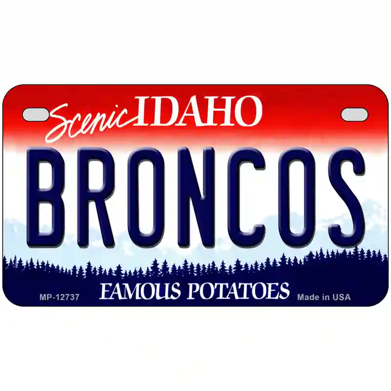 Broncos Novelty Metal License Plate 7" x 4" (MP)