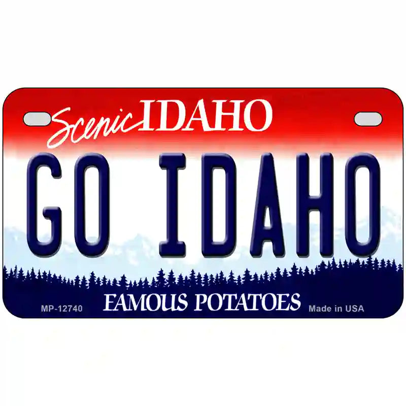 Go Idaho Novelty Metal License Plate 7" x 4" (MP)