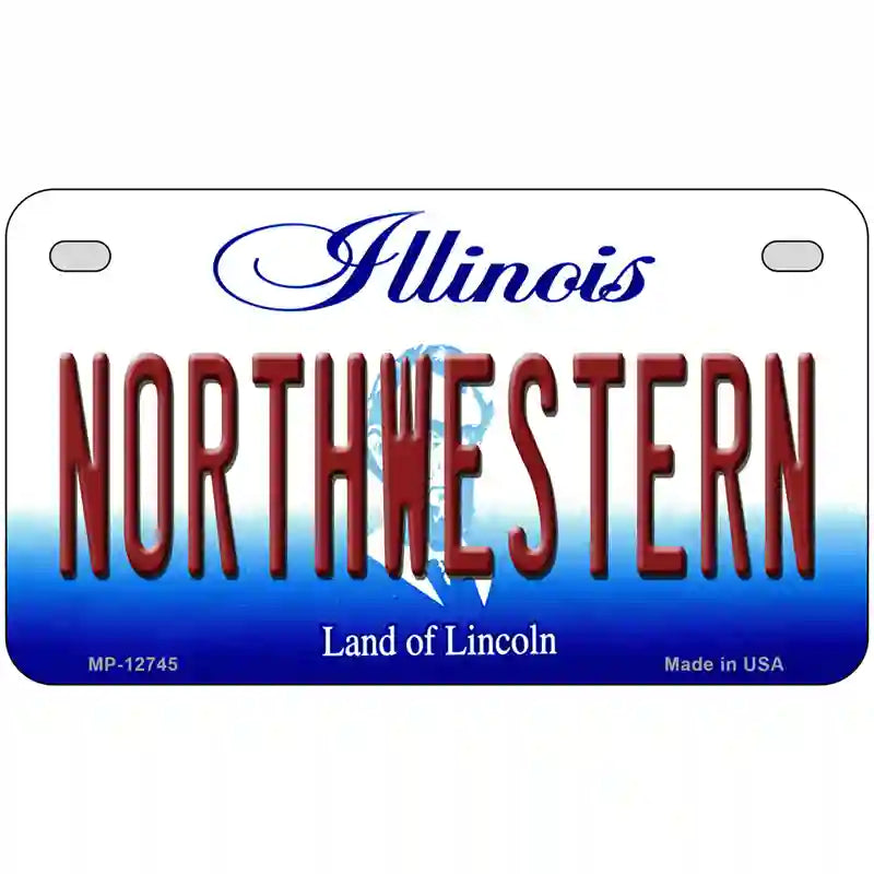 Northwestern Novelty Metal License Plate 7" x 4" (MP)