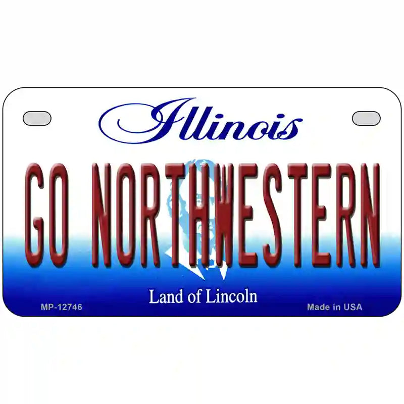 Go Northwestern Novelty Metal License Plate 7" x 4" (MP)