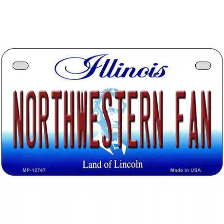 Northwestern Fan Novelty Metal License Plate 7" x 4" (MP)