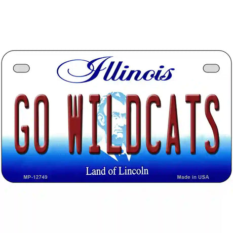 Go Wildcats Illinois Novelty Metal License Plate 7" x 4" (MP)