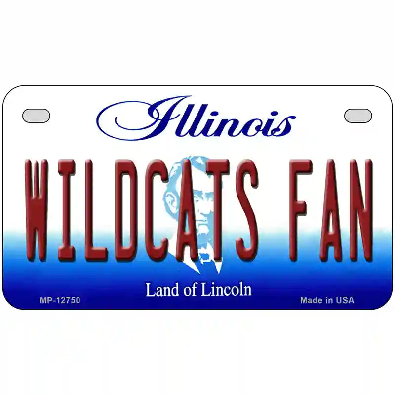 Wildcats Fan Illinois Novelty Metal License Plate 7" x 4" (MP)