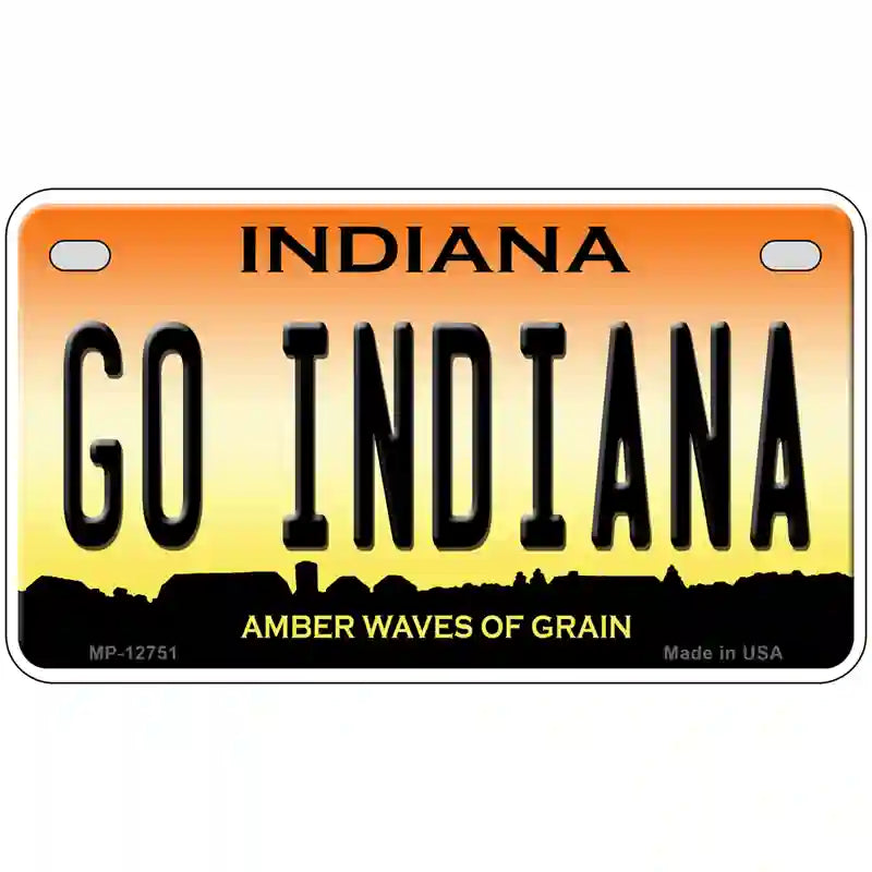 Go Indiana Novelty Metal License Plate Tag 7" x 4" (MP)