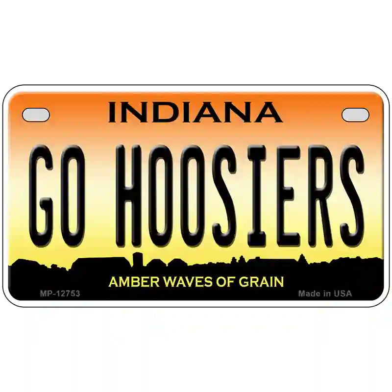 Go Hoosiers Novelty Metal License Plate Tag 7" x 4" (MP)