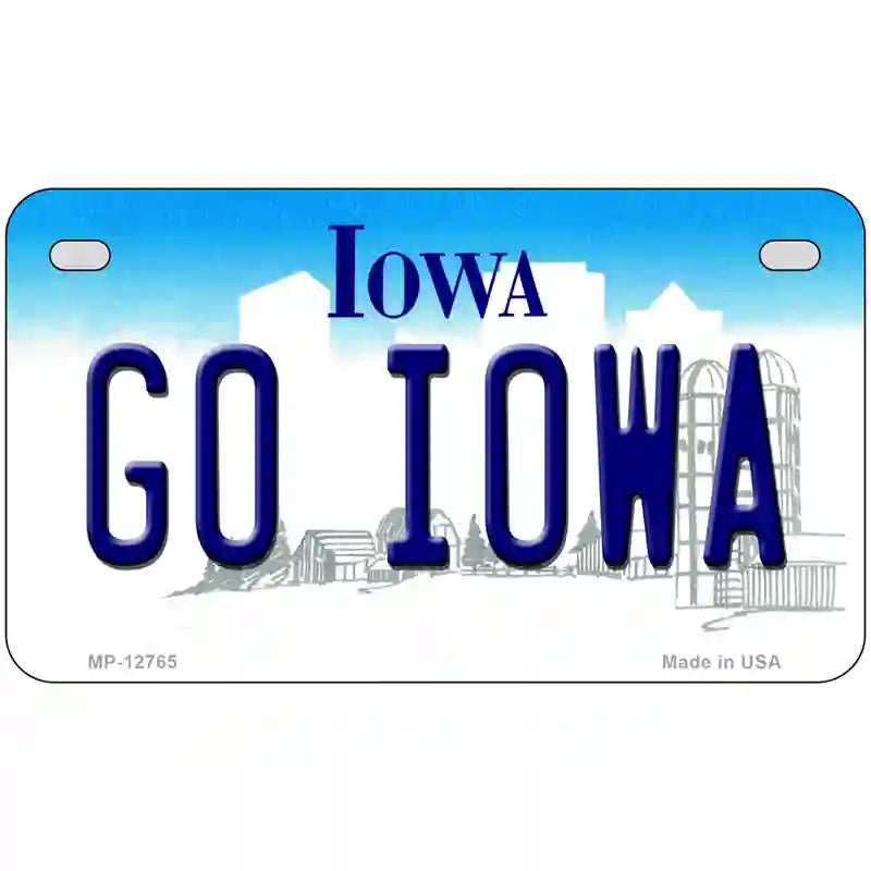 Go Iowa Novelty Metal License Plate Tag 7" x 4" (MP)