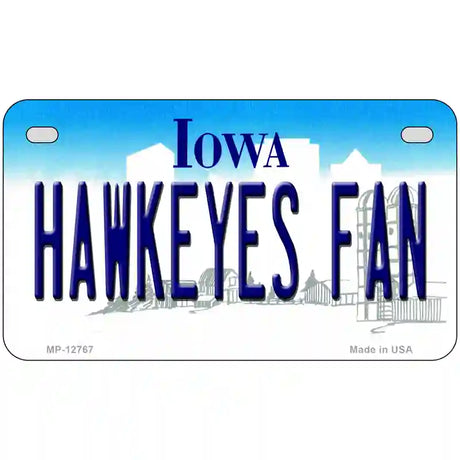 Hawkeyes Fan Novelty Metal License Plate 7" x 4" (MP)