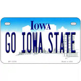 Go Iowa State Novelty Metal License Plate Tag 7" x 4" (MP)