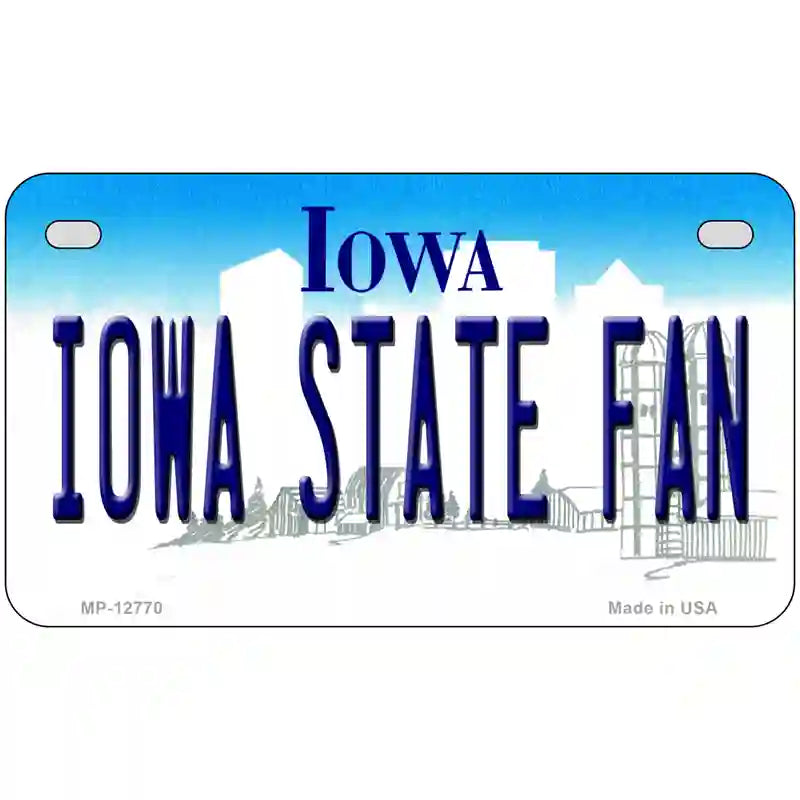 Iowa State Fan Novelty Metal License Plate Tag 7" x 4" (MP)