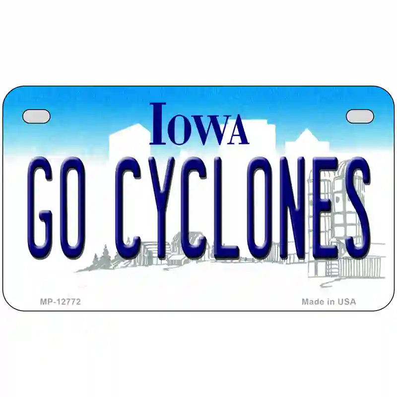 Go Cyclones Novelty Metal License Plate Tag 7" x 4" (MP)