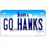 Go Hawks Iowa Novelty Metal License Plate Tag 7" x 4" (MP)