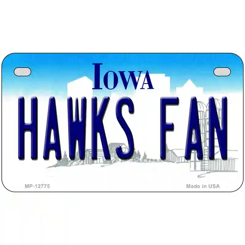 Hawks Fan Novelty Metal License Plate Tag 7" x 4" (MP)