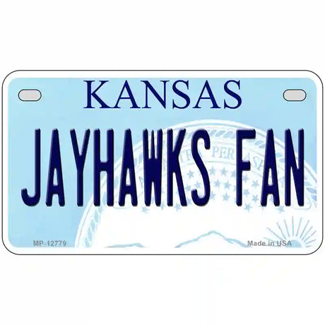 Jayhawks Fan Novelty Metal License Plate Tag 7" x 4" (MP)