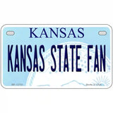 Kansas State Fan Novelty Metal License Plate Tag 7" x 4" (MP)