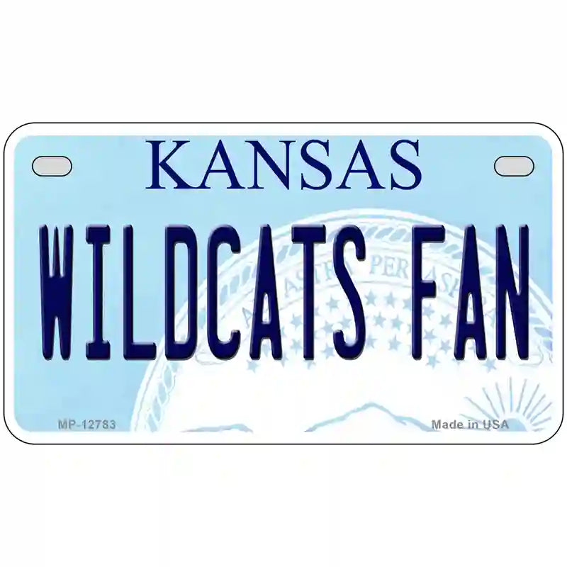 Kansas Wildcats Fan Novelty Metal License Plate Tag 7" x 4" (MP)