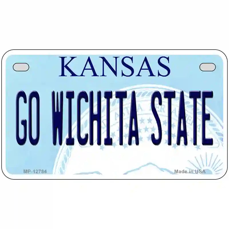 Go Wichita State Novelty Metal License Plate Tag 7" x 4" (MP)