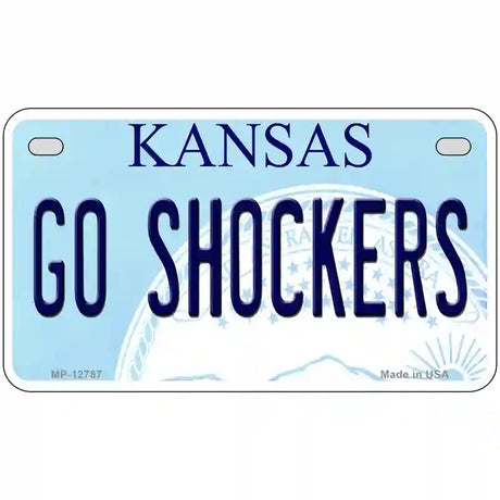 Go Shockers Novelty Metal License Plate Tag 7" x 4" (MP)