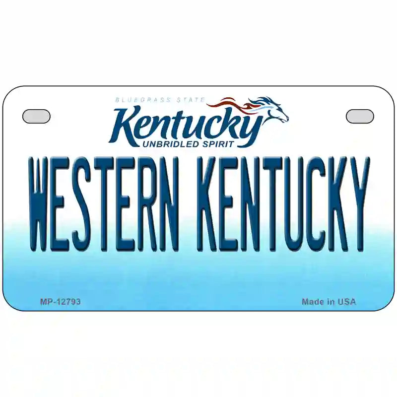 Western Kentucky Novelty Metal License Plate Tag 7" x 4" (MP)